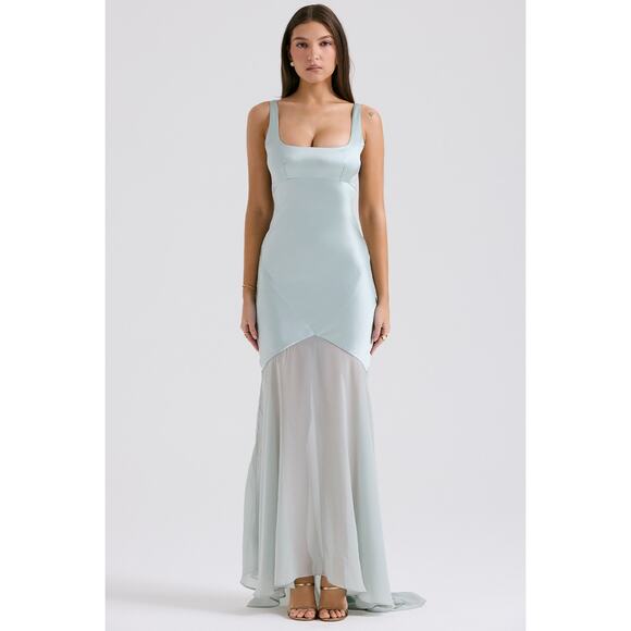 House of CB Dresses & Skirts - House of CB Vittoria Pistachio Chiffon Floor Length Gown